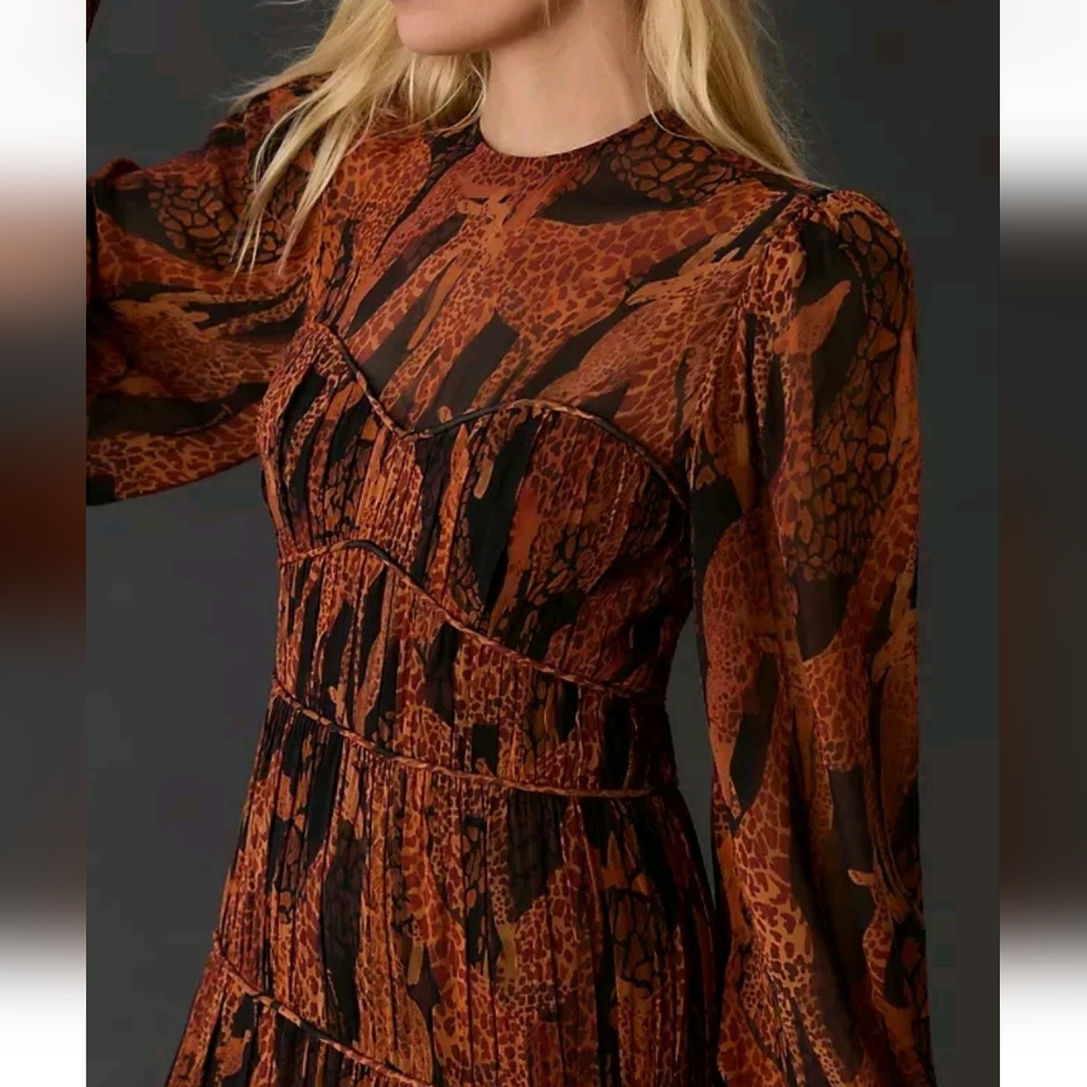 FARM Rio | $330 Giraffe Print Puff Sleeve Maxi Dress - Picture 8 of 16